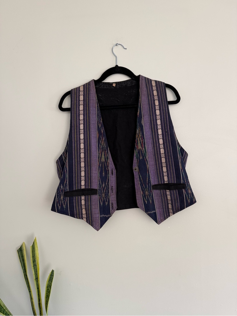 Purple Patterned Southwestern Vest